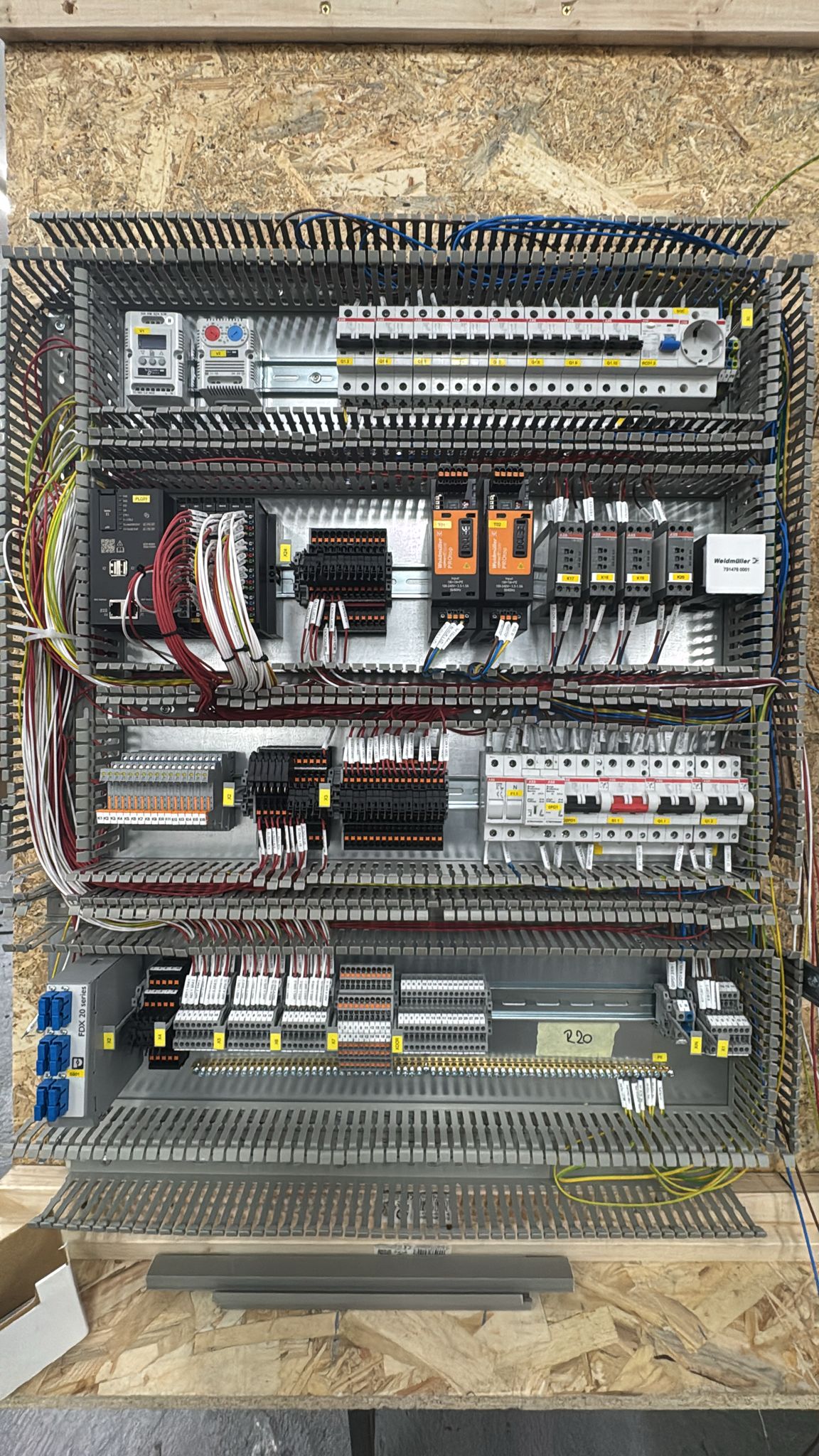 Interior of a distribution cabinet